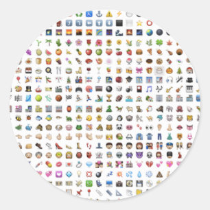 iPhone / iOS emojis Runder Aufkleber