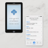 iPhone iOS Style App Screenshot Foto Visitenkarte (Vorne/Hinten)