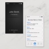 iPhone iOS Style - Einfach in Schwarz und Weiß Visitenkarte (Vorne/Hinten)