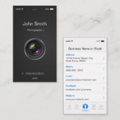 iPhone iOS Style - Kamera-Lens-Fotografie Visitenkarte (Vorne/Hinten)