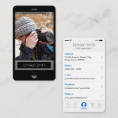 iPhone iOS Style - Persönliches Foto Profil Visitenkarte (Vorne/Hinten)