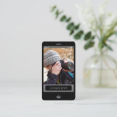iPhone iOS Style - Persönliches Foto Profil Visitenkarte (Stehend Vorderseite)