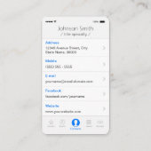 iPhone iOS Style - Persönliches Foto Profil Visitenkarte (Rückseite)
