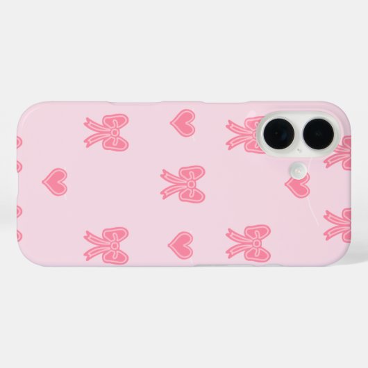 iPhone / iPad case Cute Pink Bows and Hearts Coque (Rückseite (Horizontal))
