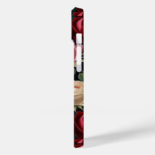 iPhone / iPad case red-white &pink roses (Rückseite / Links)