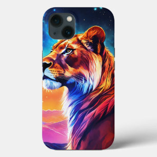 iPhone / iPad caseLioness Under Starry Sky Futuris Case-Mate iPhone Hülle
