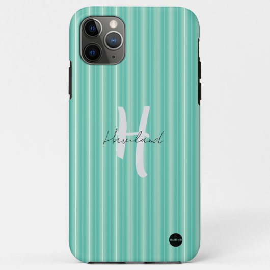 iPhone / iPad Gehäuse Aqua Green Stripe Case-Mate iPhone Hülle (Rückseite)