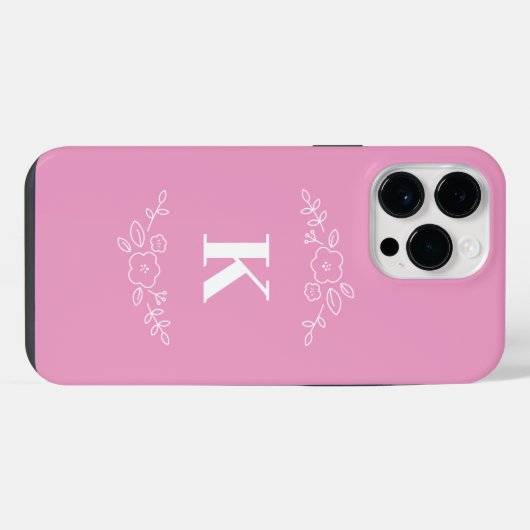 iPhone/iPad-Gehäuse aus weißem Blumen-Monogramm iPhone Hülle (Rückseite (Horizontal))
