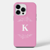 iPhone/iPad-Gehäuse aus weißem Blumen-Monogramm iPhone Hülle (Rückseite)