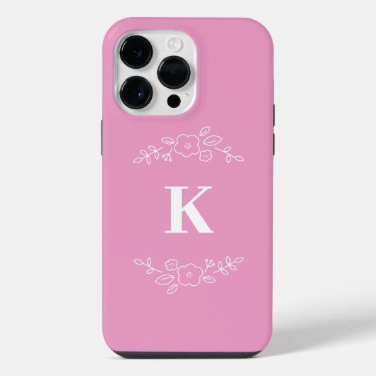 iPhone/iPad-Gehäuse aus weißem Blumen-Monogramm iPhone Hülle (Rückseite)