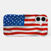 iPhone mit amerikanischer Flagge 16 Fall stolz Wav Hülle (Rückseite (Horizontal))
