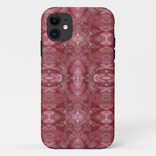 iPhone mit rotem Fraktal 5 Benutzerdefinierte Case (Rückseite)