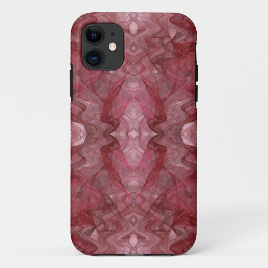 iPhone mit rotem Fraktal 5 Benutzerdefinierte Case (Rückseite)