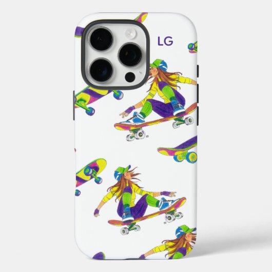 IPhone Pro 16 Skateboarder Girl Phone Case (Rückseite)