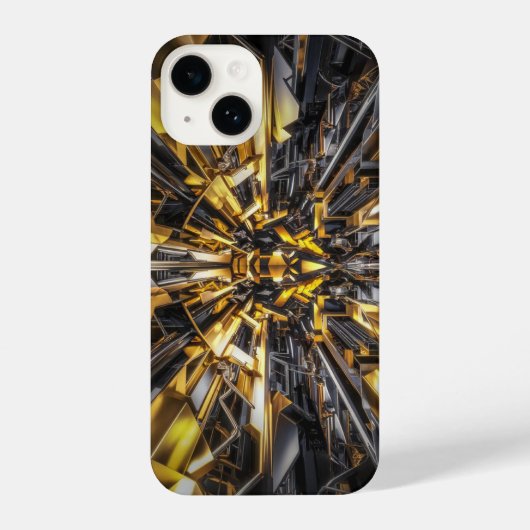 iPhone-Schutzgehäuse für Schwarz und Gold iPhone Hülle (Rückseite)