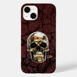 iPhone Schwarz & Gold Schädelgrunge Abdeckung Case-Mate iPhone 14 Hülle