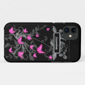 iPhone SE + iPhone 5/5S Case Pink Butterflies (Rückseite (Horizontal))