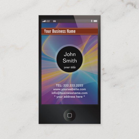 iPhone sieht aus wie dunkle Visitenkarte (Vorderseite)