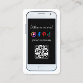 iPhone-Smartphone Social Media Foto Qr Code chic Visitenkarte (Rückseite)