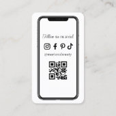 iPhone Smartphone Social Media Foto qr Visitenkarte (Rückseite)