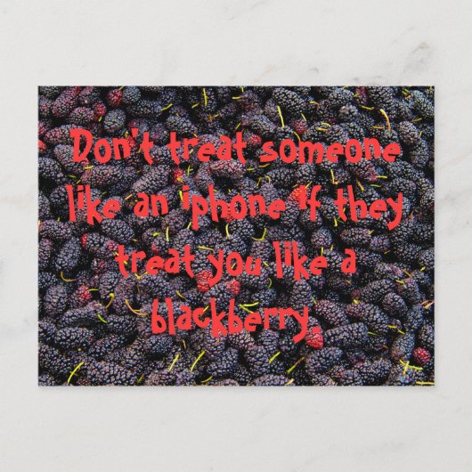 iPhone vs BlackBerry Postkarte (Vorderseite)