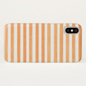 iPhone X Case für Orange und White Stripe (Rückseite (Horizontal))