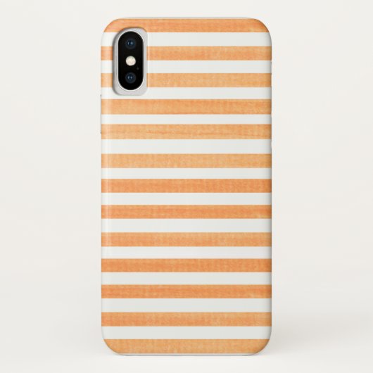 iPhone X Case für Orange und White Stripe (Rückseite)