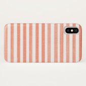 iPhone X Case für Peach und White Stripe (Rückseite (Horizontal))
