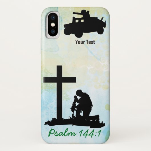 iPhone X Case mit Ihrem Text-Soldaten hinzufügen (Rückseite)