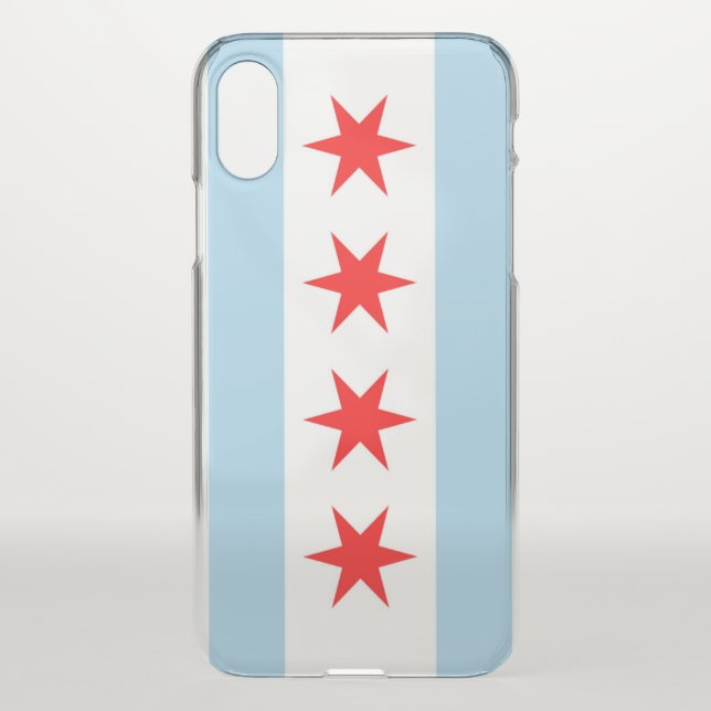 iPhone X Deflector Gehäuse mit Flagge von Chicago, Uncommon iPhone Hülle (Rückseite)
