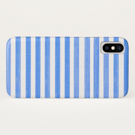 iPhone X-Fall mit blauem und weißem Streifen Case-Mate iPhone Hülle (Rückseite (Horizontal))