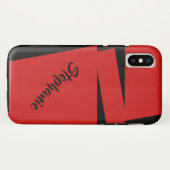 iPhone X Fall-roter und schwarzer Streifen auf Case-Mate iPhone Hülle (Rückseite (Horizontal))