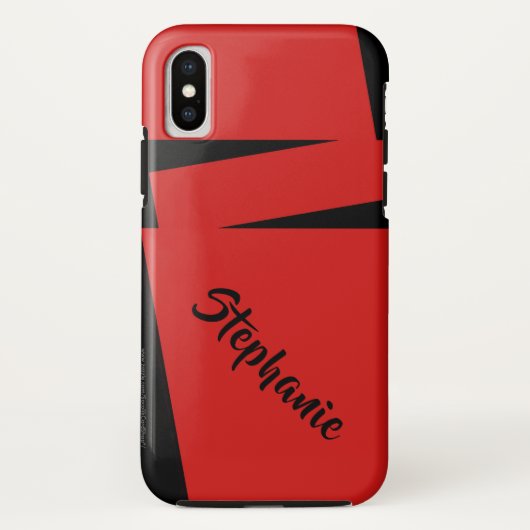 iPhone X Fall-roter und schwarzer Streifen auf Case-Mate iPhone Hülle (Rückseite)