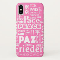 iPhone X Gehäuse hart. Rosa Ruhe in mehreren Sprac