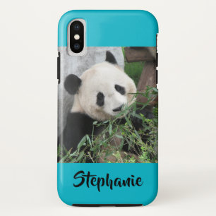 iPhone X Tough Case Großes Panda Typografie Blau