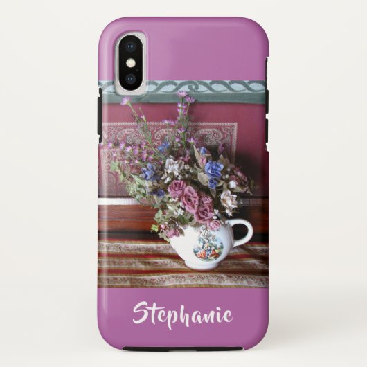 iPhone X Tough Case Teapot Blume Lila, Orchid (Rückseite)