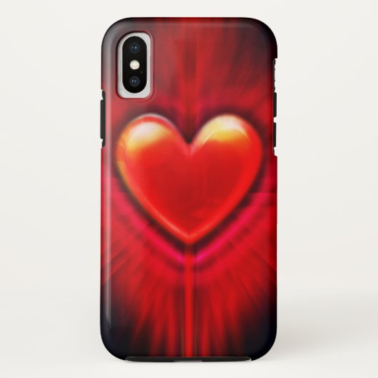 iPhone XS Gehäuse Red & Black Herz Design. Case-Mate iPhone Hülle (Rückseite)