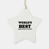 iPiccy-DesignWORLD'S BEST PEST KONTROLLE WORKER Keramik Ornament (Rechts)