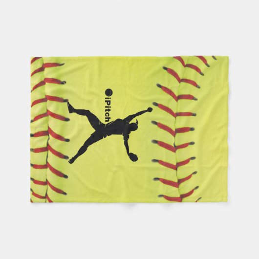iPitch Fastpitch Softball Fleecedecke (Vorderseite (Horizontal))