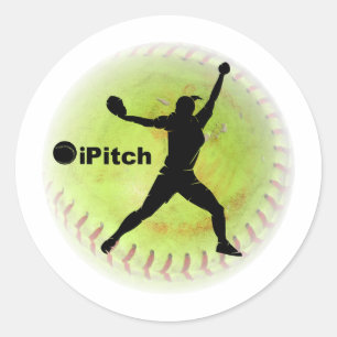 iPitch Fastpitch Softball Runder Aufkleber