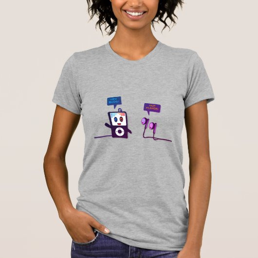 iPod and Buds Meet up Blue Funky Edition T-Shirt (Vorderseite)