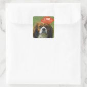 iPoop Spaniel Quadratischer Aufkleber (Tasche)