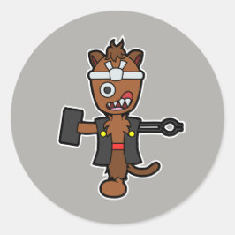 Ippon-datara, das japanische Schwarzschmiedemonste Runder Aufkleber