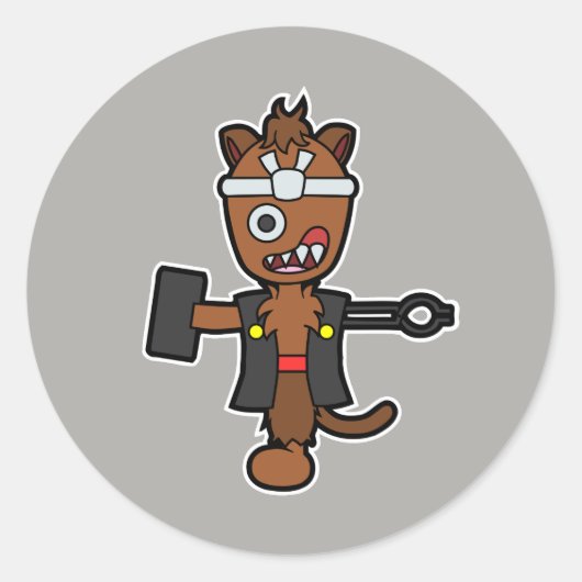 Ippon-datara, das japanische Schwarzschmiedemonste Runder Aufkleber (Vorderseite)