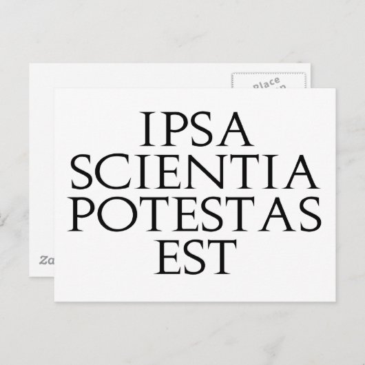 Ipsa Scientia Potestas Est Postcard Postkarte (Vorne/Hinten)