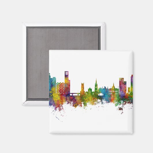 Ipswich England Skyline Magnet (Vorderseite/Rückseite)