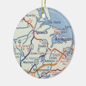 Ipswich MA Vintage Karte Keramik Ornament (Links)