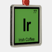 Ir - Irish Coffee Chemistry Periodic Table Symbol Silbernes Ornament (Rechts)