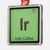 Ir - Irish Coffee Chemistry Periodic Table Symbol Silbernes Ornament (Links)
