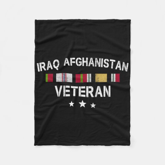 Irak Afghanistan Veteran Pride Service Ribbon Fleecedecke (Vorderseite)